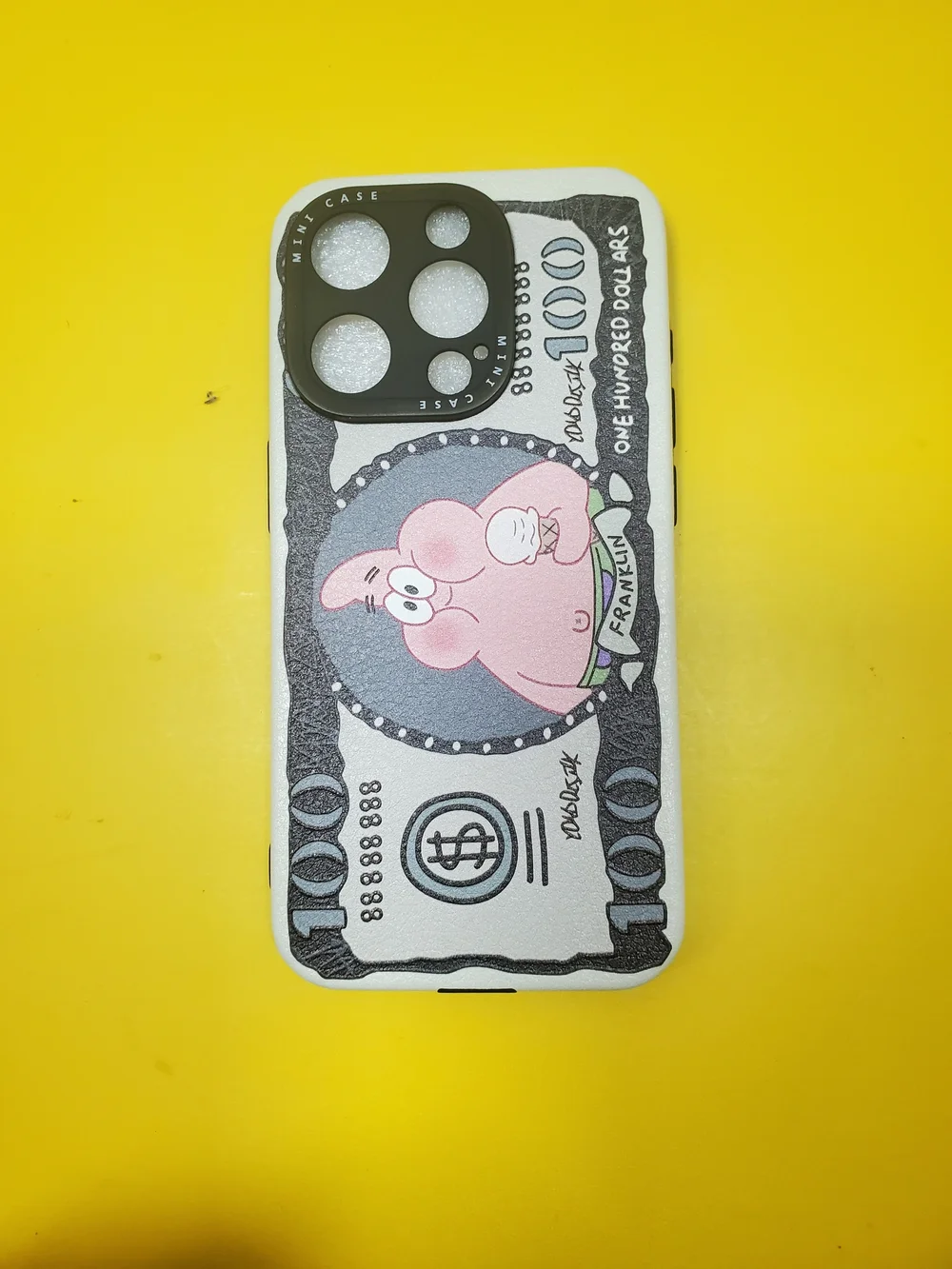 Cute Pink Cartoon Money-Print Phone Case - Black/Pink. Case Only.